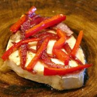 Swordfish with Roasted Onion Vinaigrette