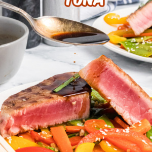 pinterest image for teriyaki tuna