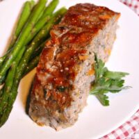 turkey meatloaf on a white plate