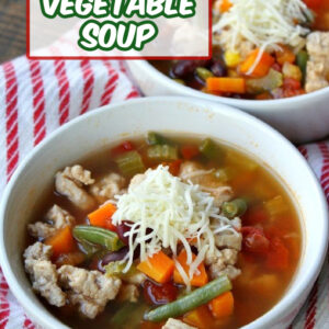 pinterest image for turkey vegetable soup