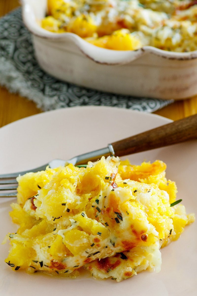 Serving of Roasted Butternut Squash Gratin