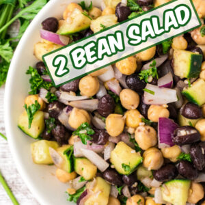 pinterest image for two bean salad