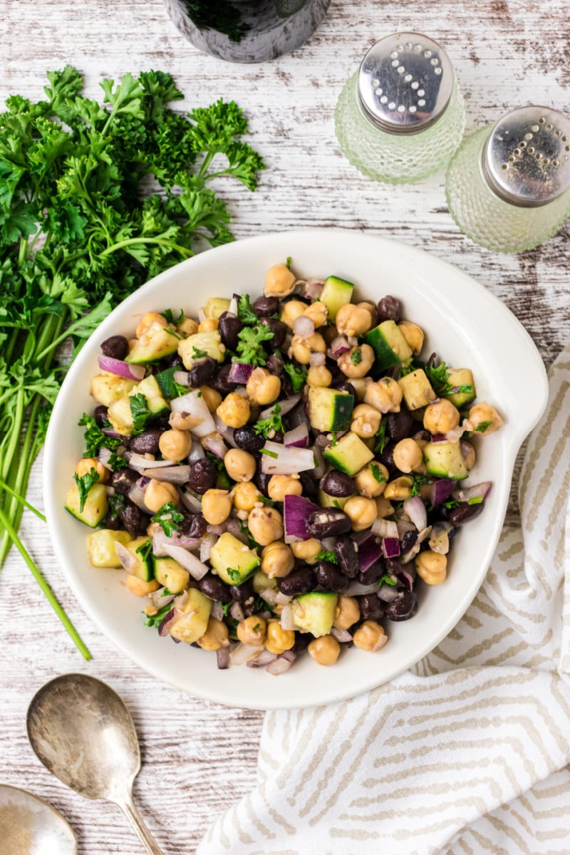 two bean salad in a bowl