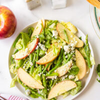 asparagus apple salad in a bowl