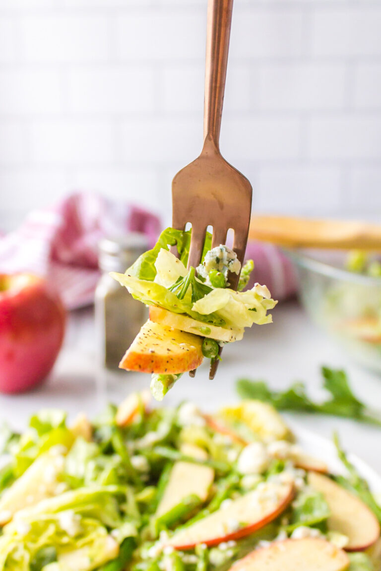 Asparagus Apple Salad with Blue Cheese Vinaigrette Recipe Girl