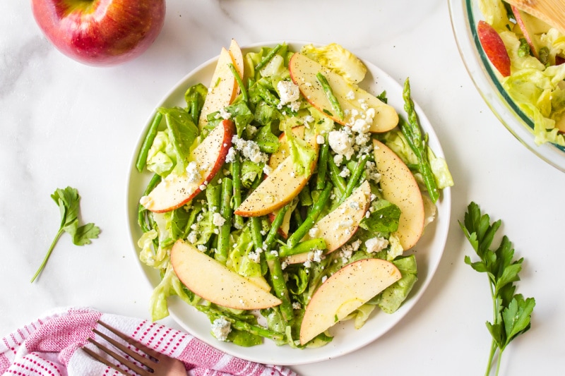 Asparagus Apple Salad with Blue Cheese Vinaigrette Recipe Girl