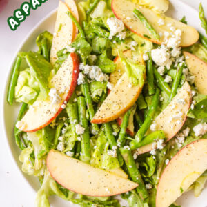 pinterest image for asparagus apple salad