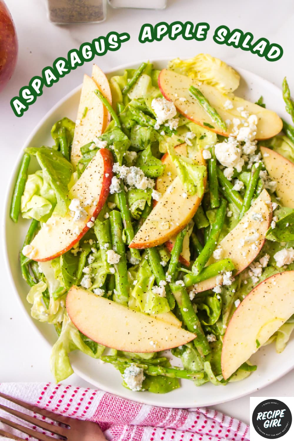 Asparagus Apple Salad with Blue Cheese Vinaigrette Recipe Girl
