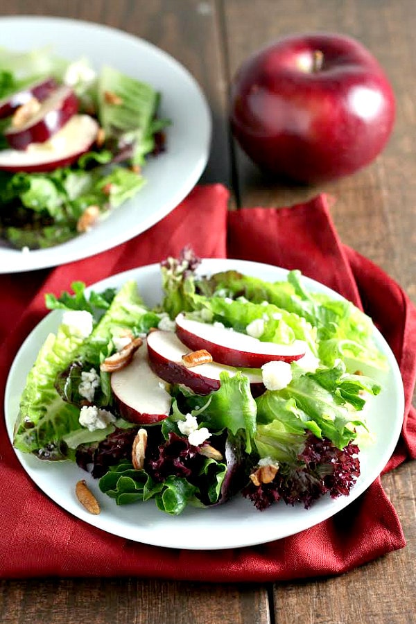 Autumn Salad recipe from RecipeGirl.com #autumn #salad #recipe #RecipeGirl Autumn Salad on a plate