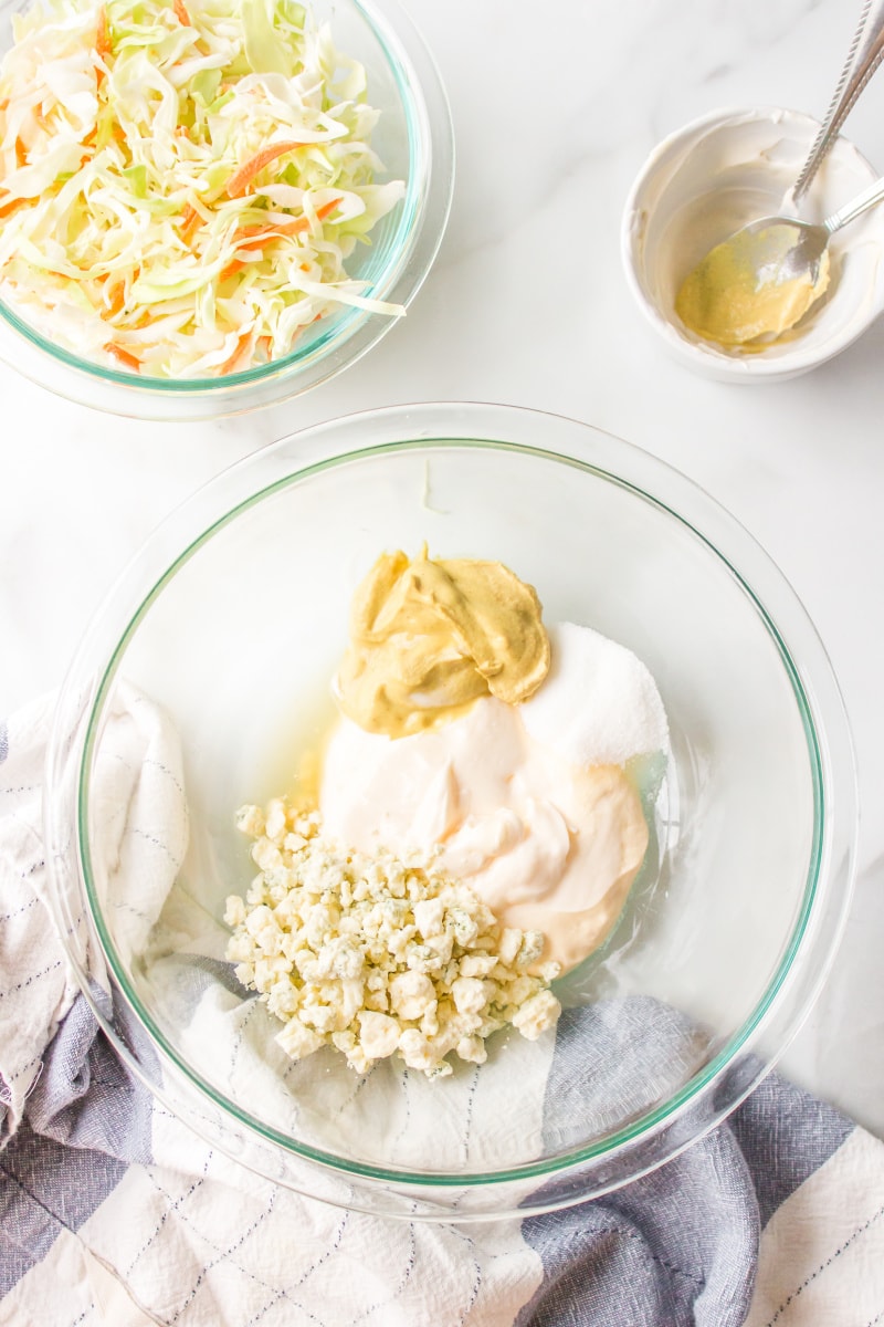 dressing in a bowl for making cole slaw