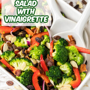 pinterest image for broccoli salad with vinaigrette