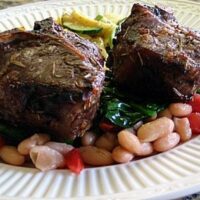 Broiled Lamb Chops with White Beans and Spinach