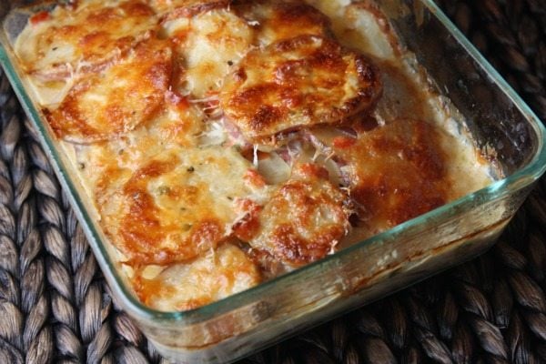 Scalloped Potatoes in a baking dish
