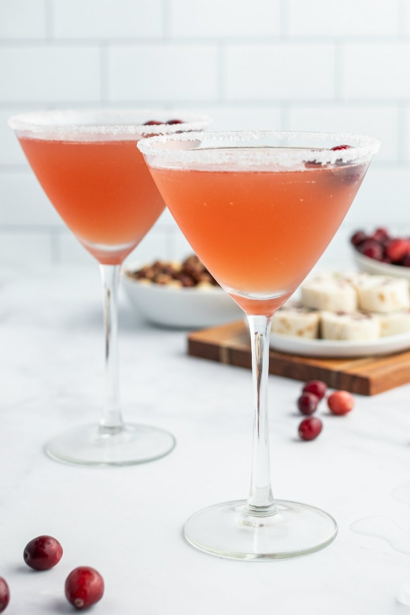 two cranberry margaritas