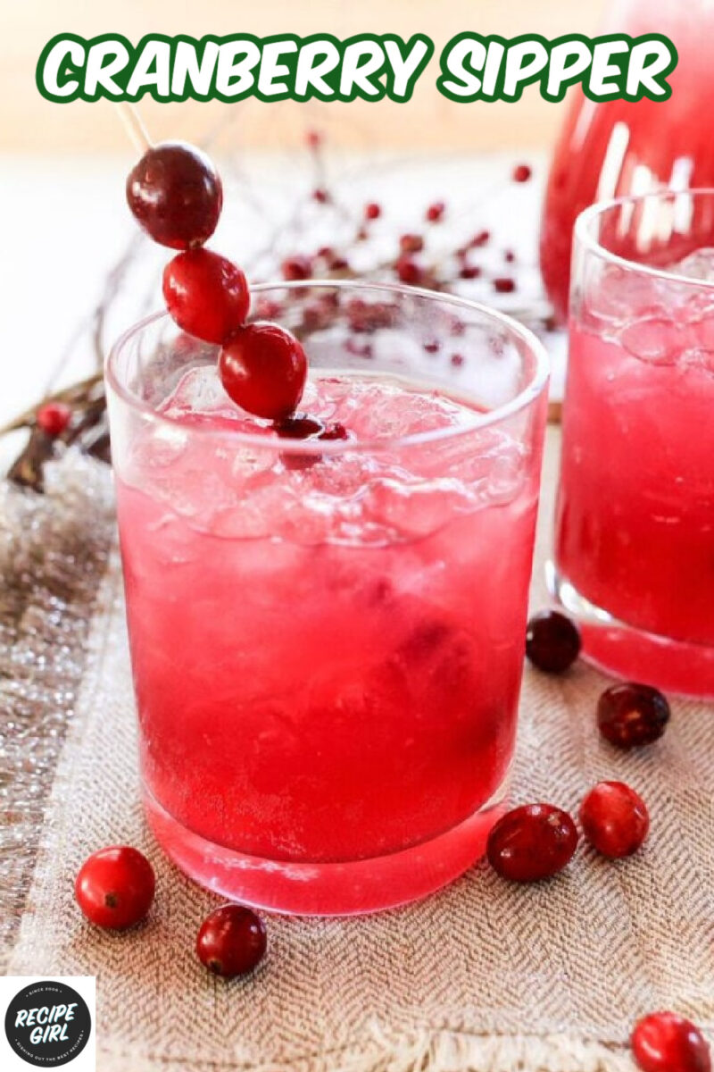pinterest image for cranberry sipper