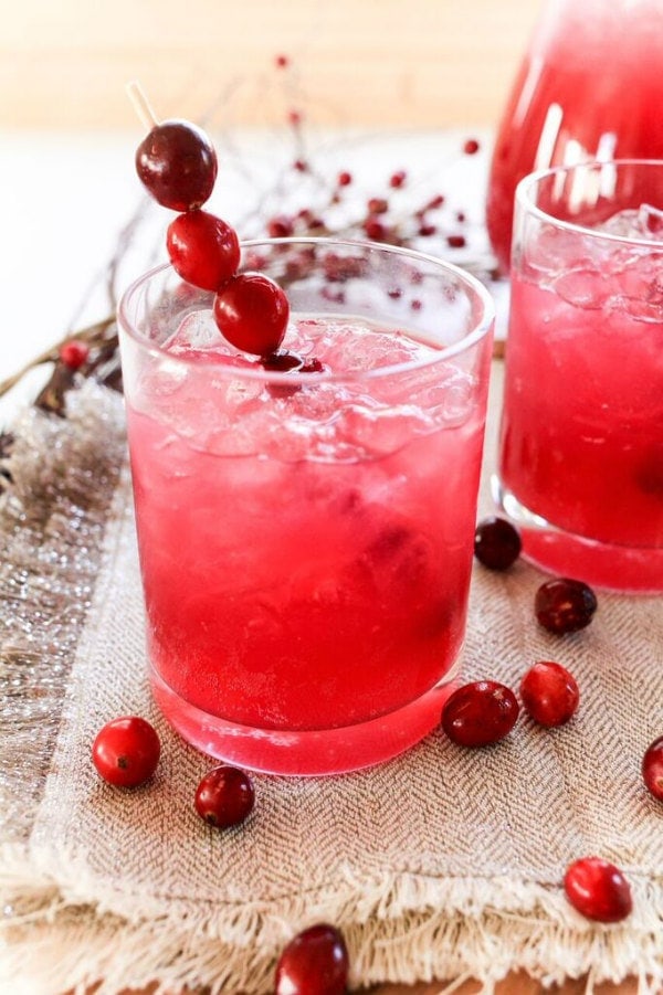 cranberry sipper in a glass