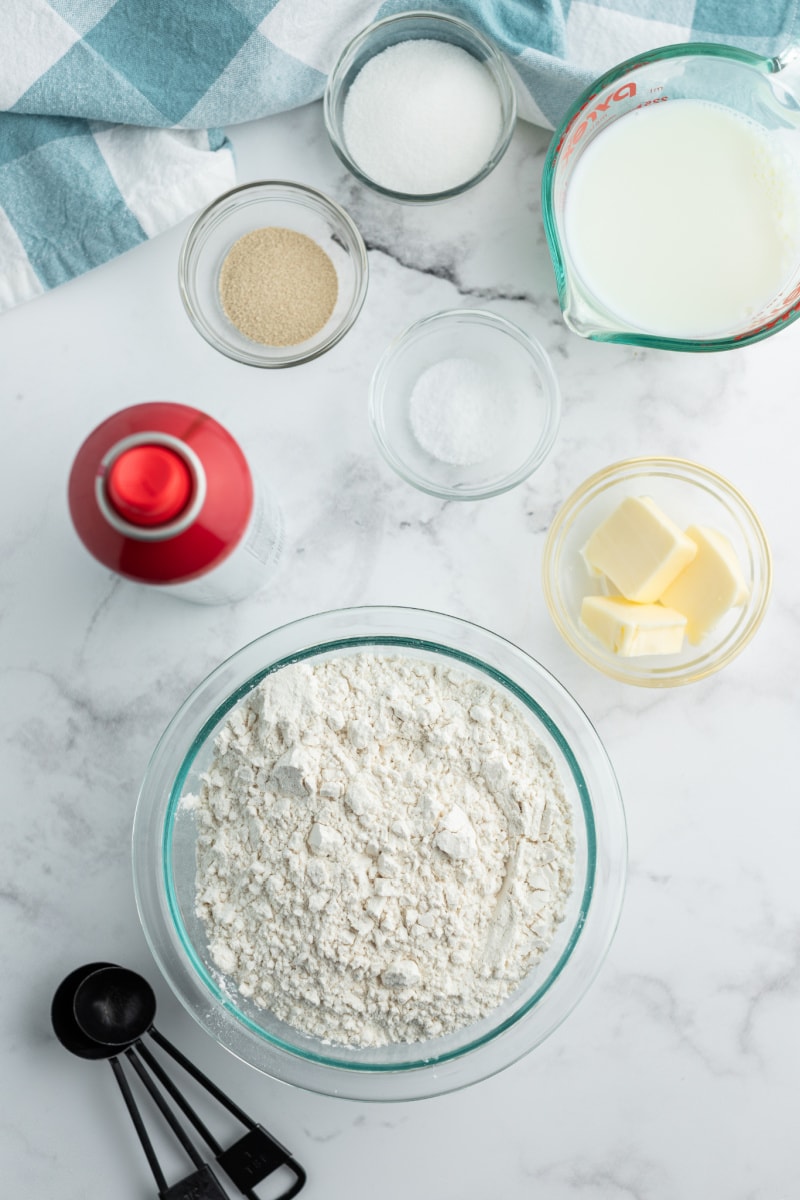 ingredients displayed for making rolls