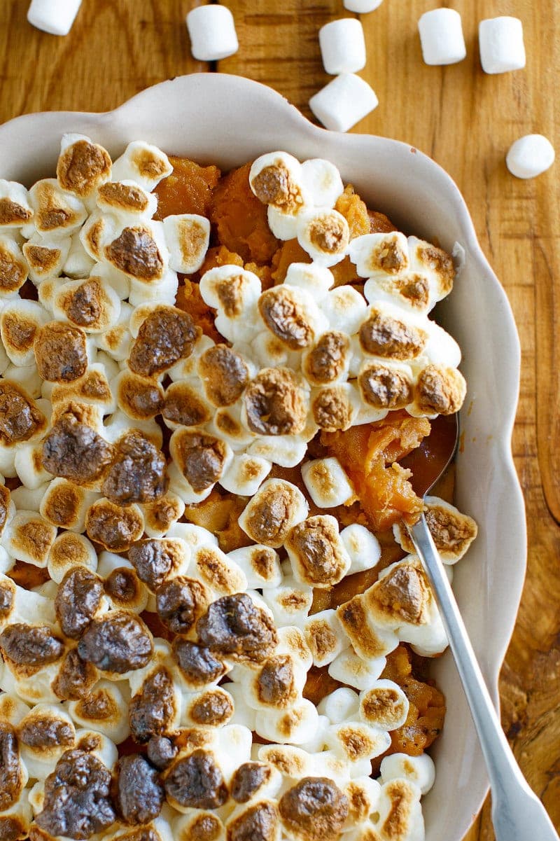 Glazed Sweet Potatoes with toasted marshmallows