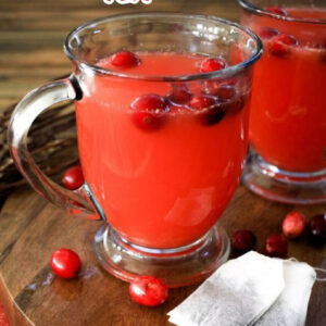 pinterest image for hot cranberry tea