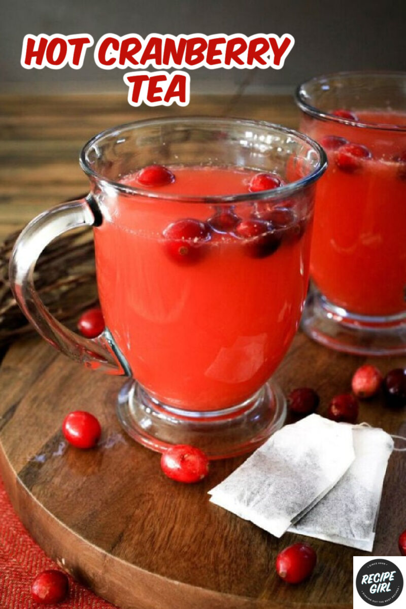 pinterest image for hot cranberry tea