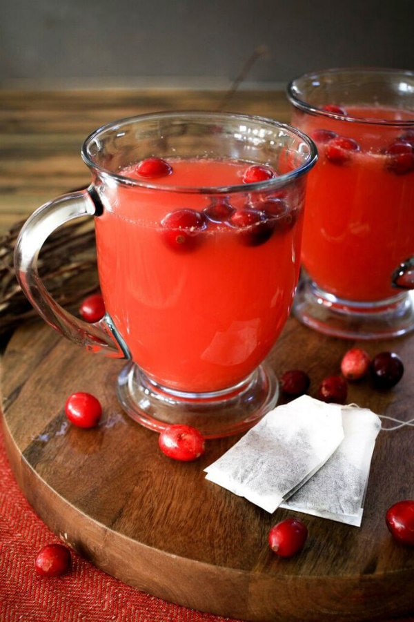 Hot Cranberry Tea in two mugs