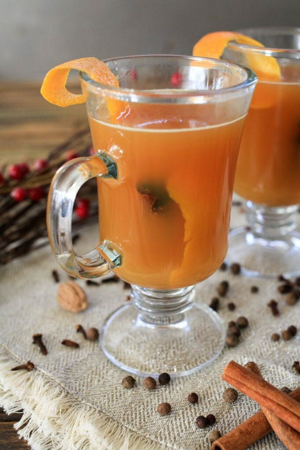 Hot Mulled Ginger Spiced Cider in a mug