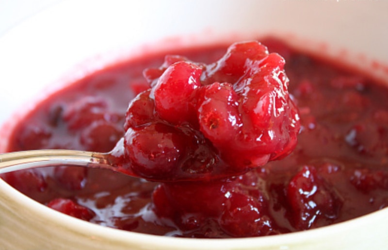 spoonful of maple tangerine cranberry sauce