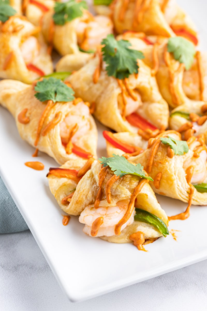 margarita shrimp bites on a white platter