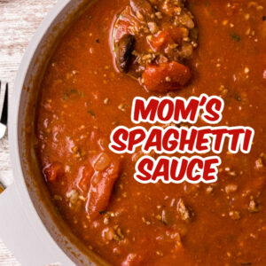 pinterest image for mom's spaghetti sauce