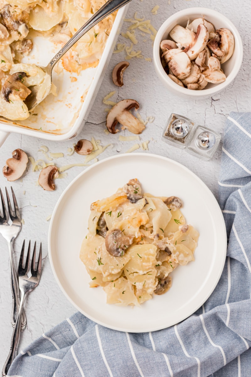 serving of scalloped potatoes on plate