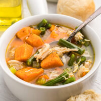 bowl of turkey soup