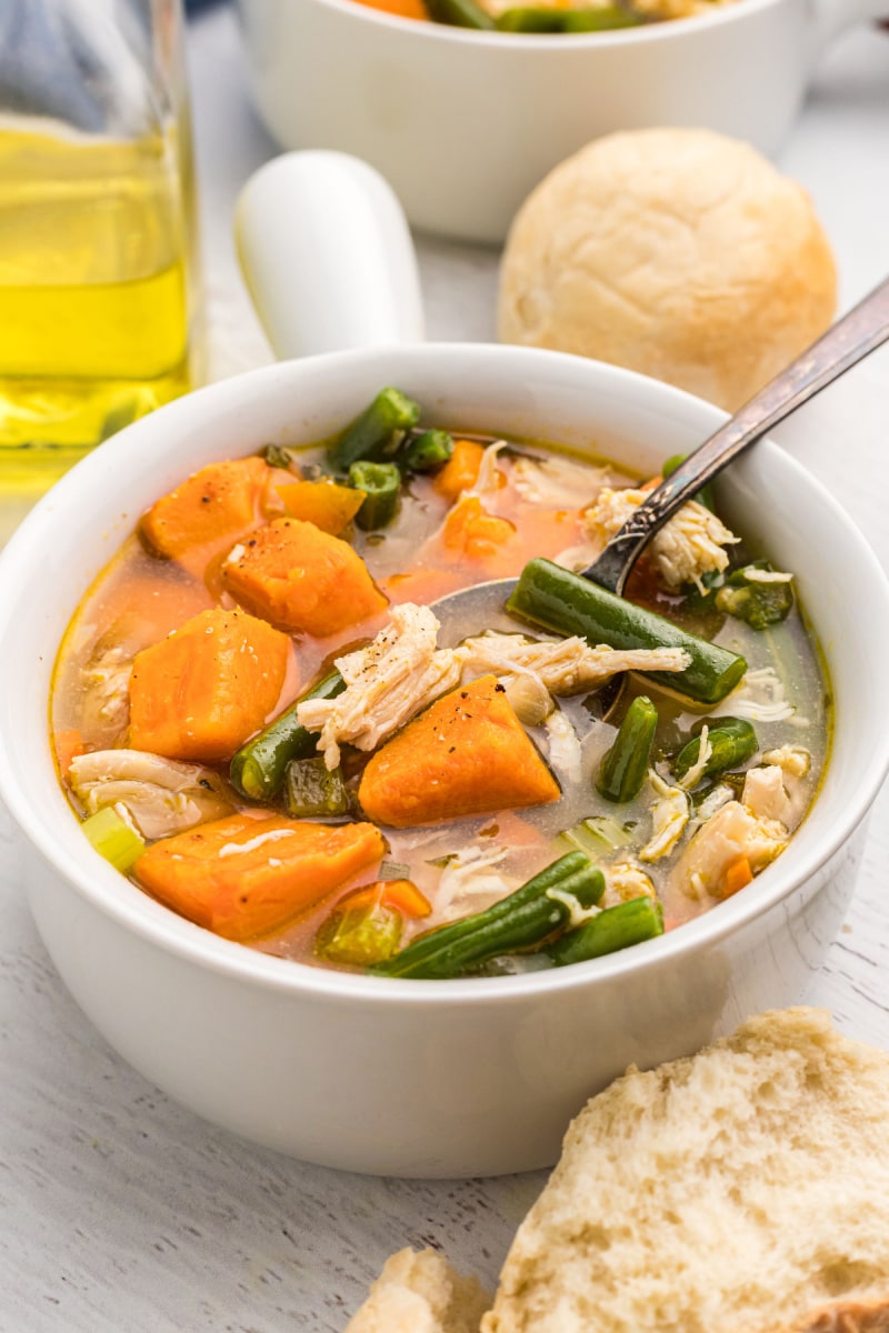 bowl of turkey soup