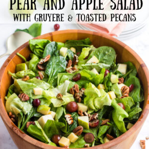 pinterest image for pear and apple salad
