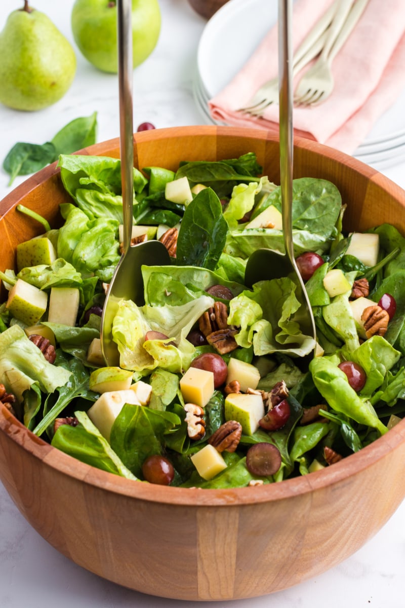 bowl of pear and apple salad