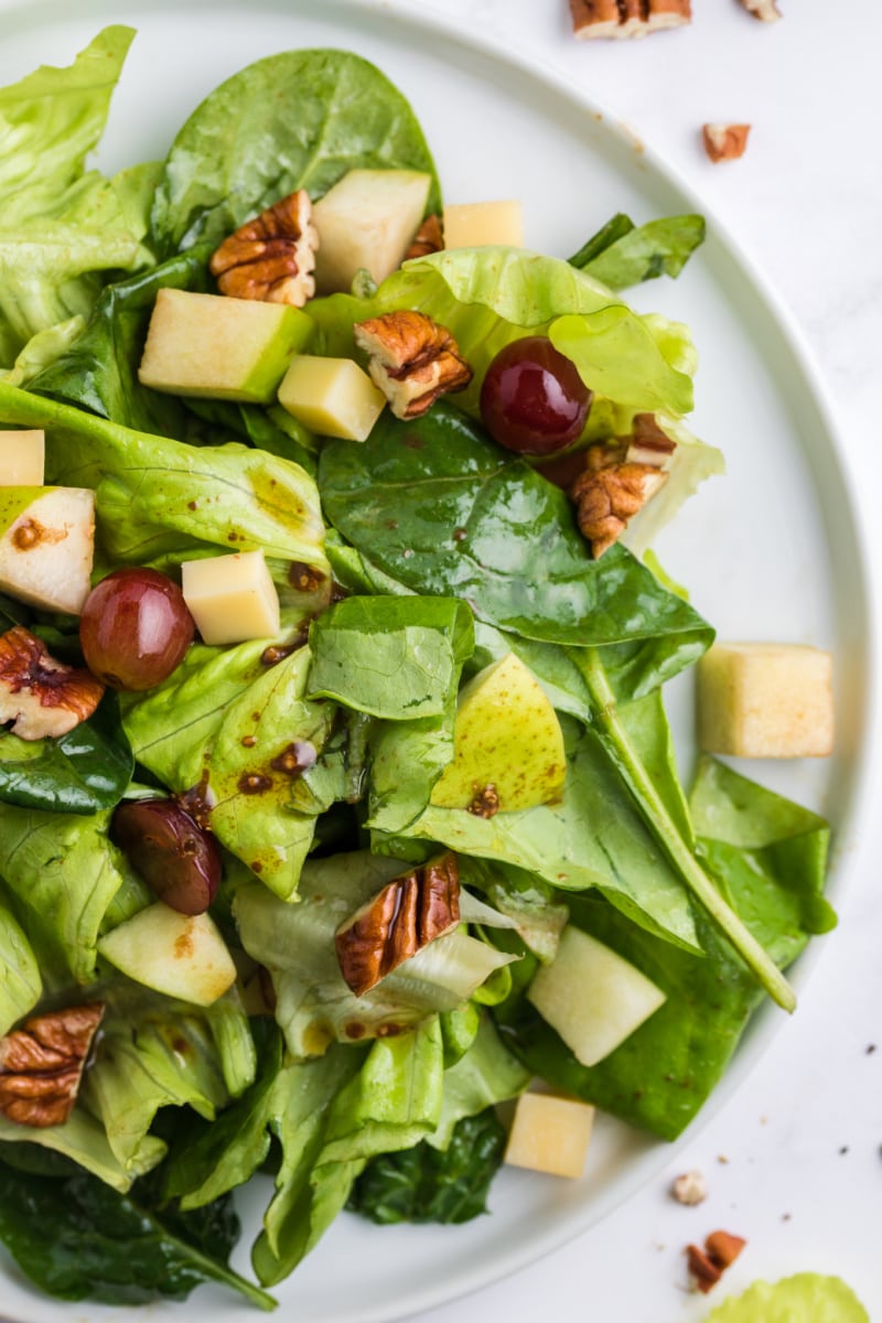 pear and apple salad on a plate