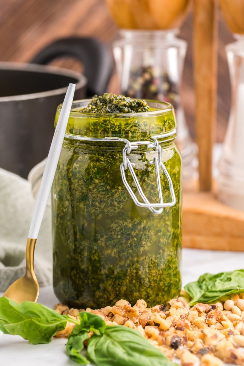 jar of pesto sauce