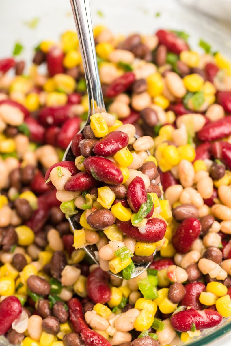 spoonful of bean salad