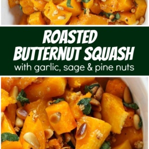 pinterest collage image for roasted butternut squash