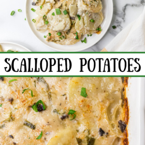 pinterest image for scalloped potatoes