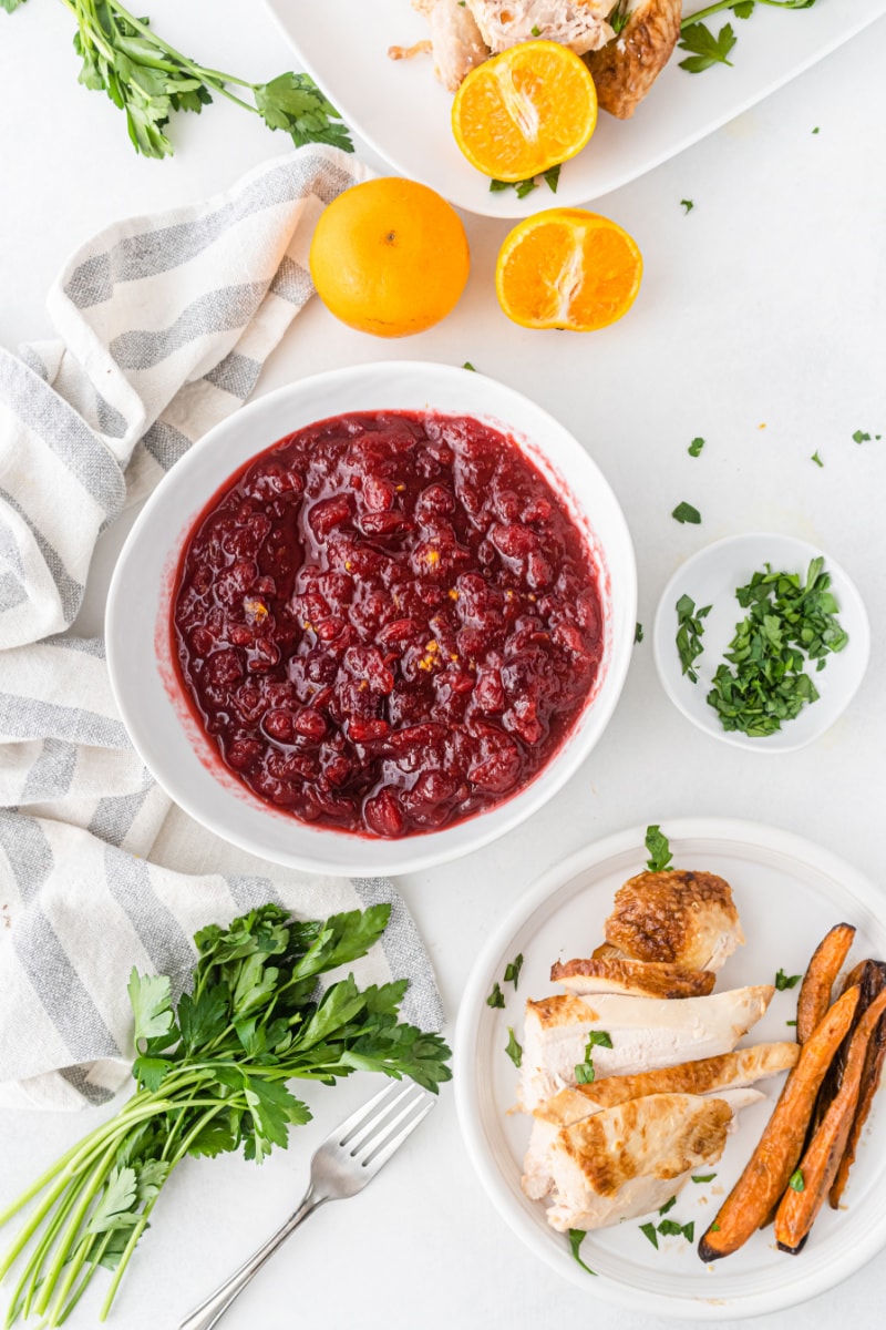 bowl of cranberry sauce