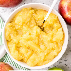 pinterest image for three apple applesauce