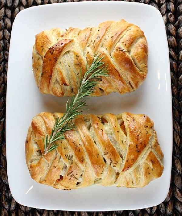 turkey cranberry strudel on a plate