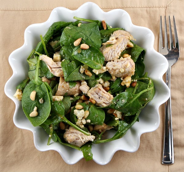 bowl of turkey spinach salad