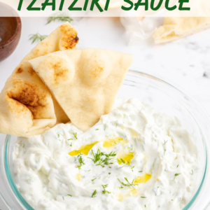 pinterest pin for tzatziki sauce