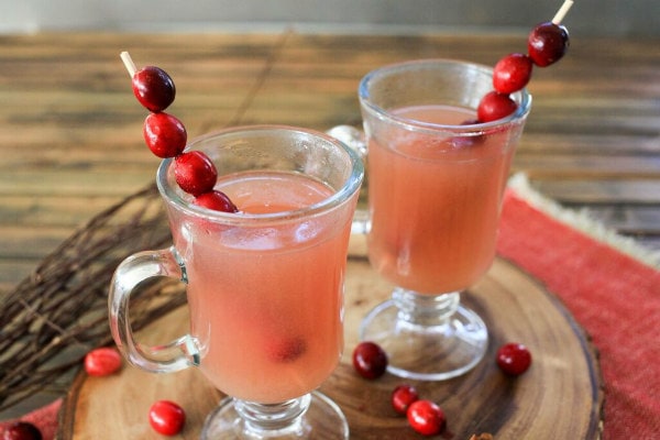 Wassail Punch in two glasses