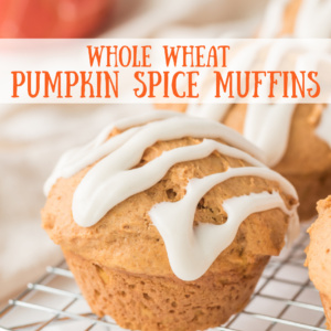 pinterest image for whole wheat pumpkin spice muffins