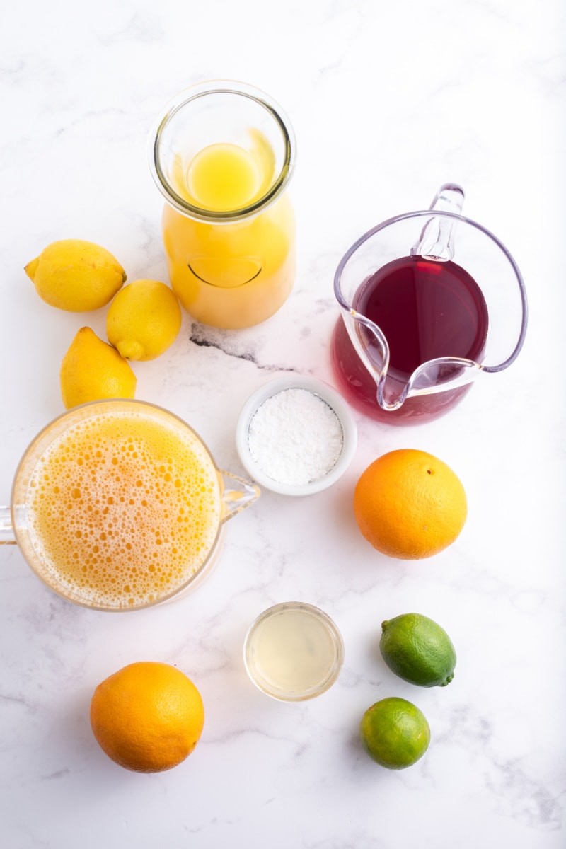 ingredients displayed for making brunch punch