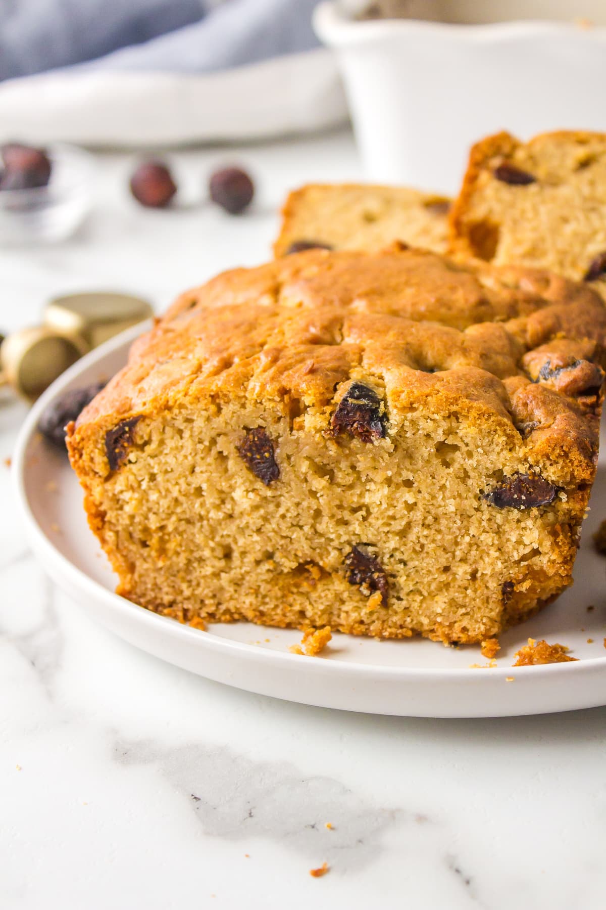 caramel fig bread sliced open