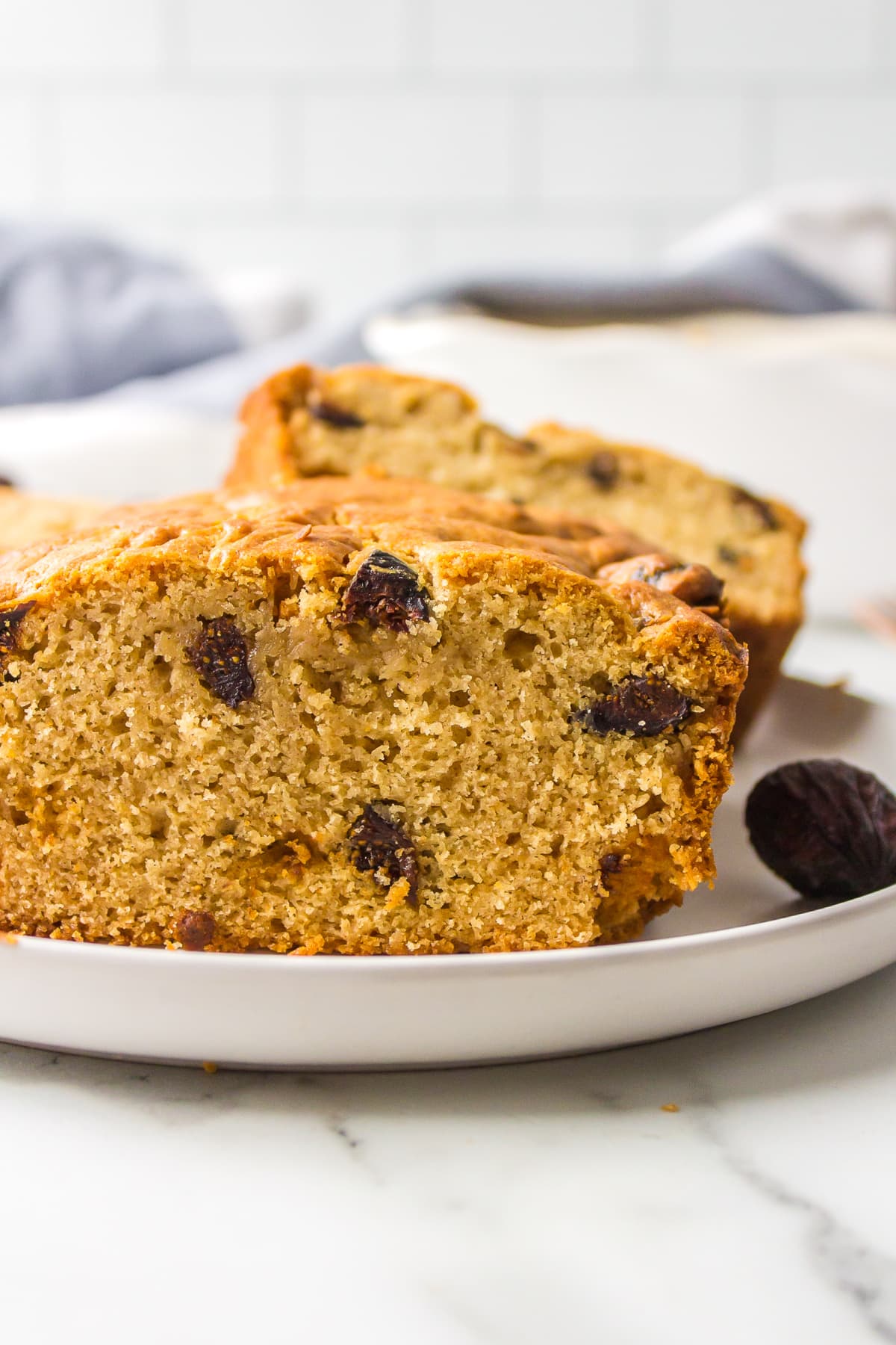 loaf of caramel fig bread sliced open