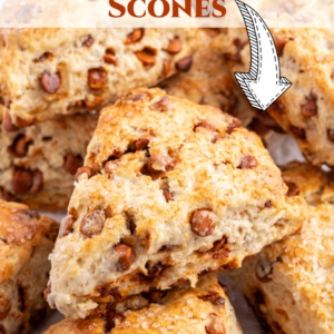 pinterest image for cinnamon eggnog scones